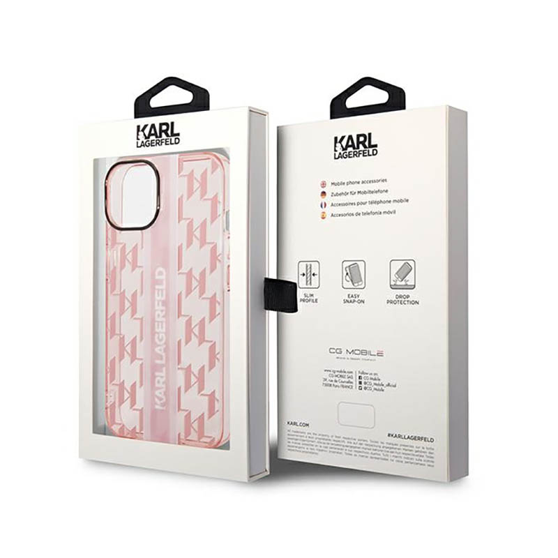 Karl Lagerfeld Mono Vertical Stripe - Etui iPhone 14 (różowy)