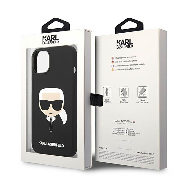 Karl Lagerfeld Silicone Ikonik Karl`s Head - Etui iPhone 14 (czarny)