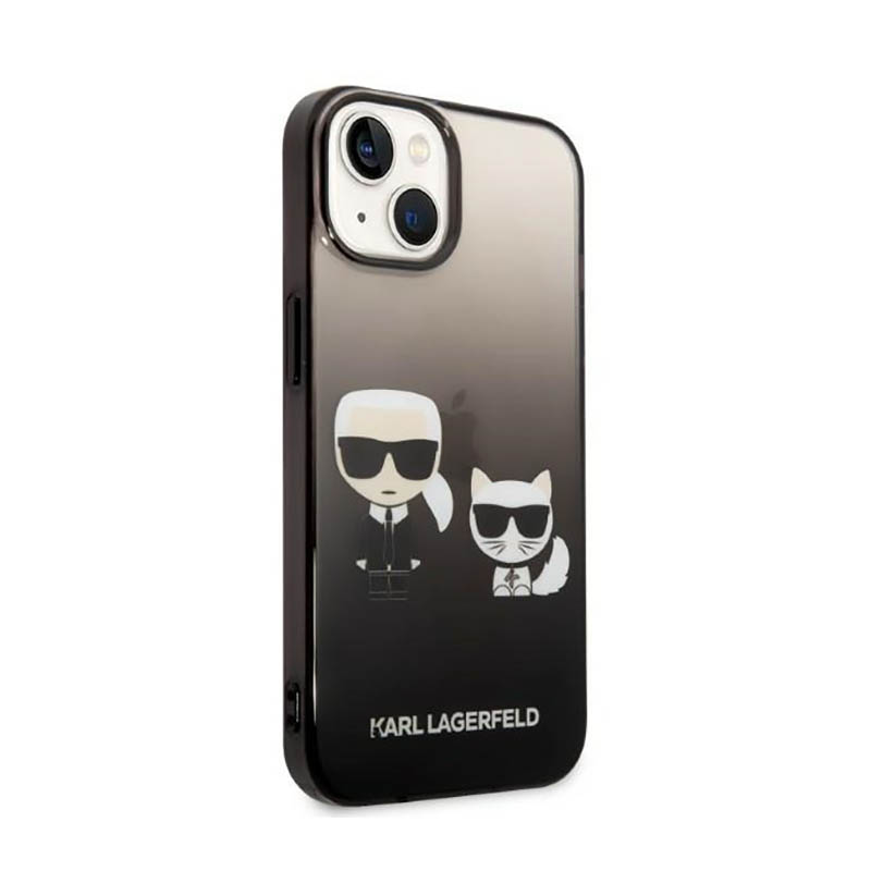 Karl Lagerfeld Gradient Ikonik Karl & Choupette - Etui iPhone 14 Plus (czarny)