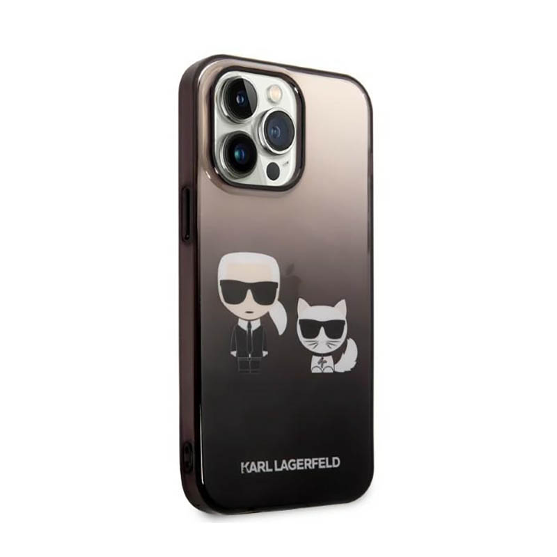 Karl Lagerfeld Gradient Ikonik Karl & Choupette - Etui iPhone 14 Pro Max (czarny)