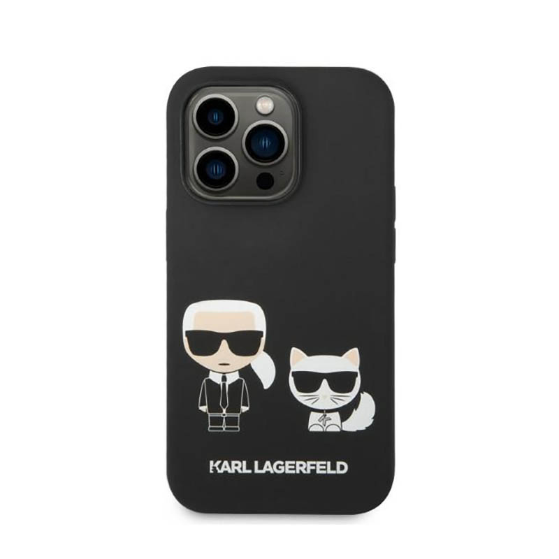 Karl Lagerfeld Liquid Silicone Karl & Choupette MagSafe - Etui iPhone 14 Pro (czarny)