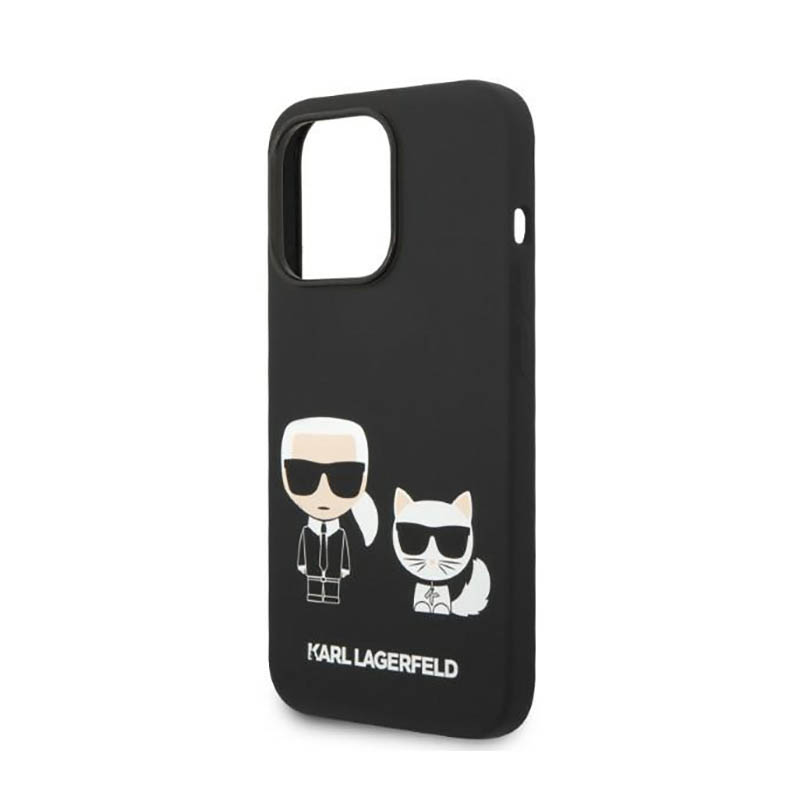 Karl Lagerfeld Liquid Silicone Karl & Choupette MagSafe - Etui iPhone 14 Pro (czarny)