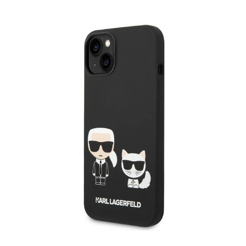 Karl Lagerfeld Liquid Silicone Karl & Choupette MagSafe - Etui iPhone 14 Plus (czarny)