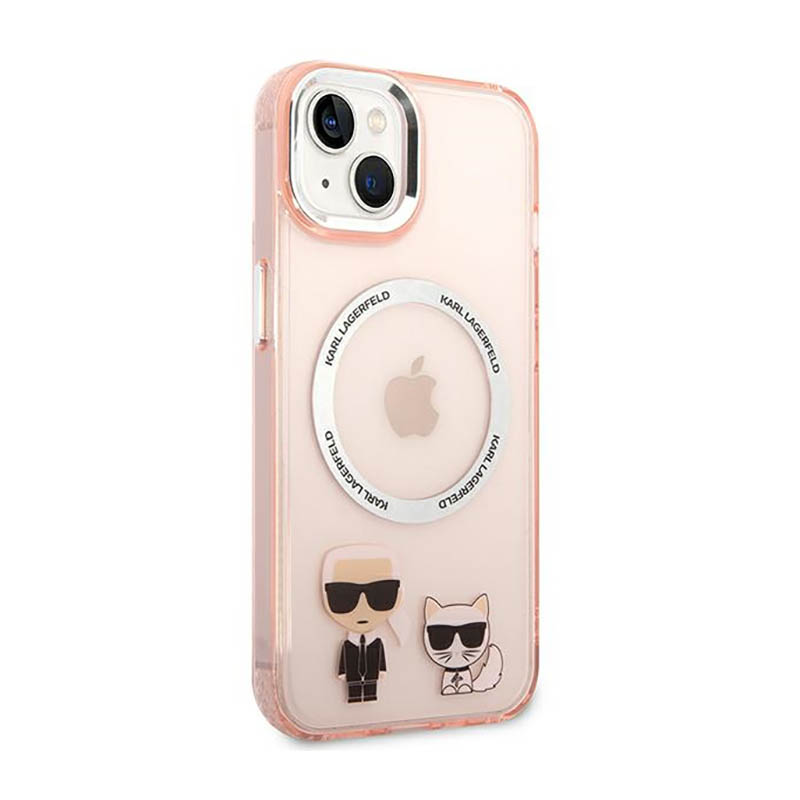 Karl Lagerfeld Karl & Choupette Aluminium MagSafe - Etui iPhone 14 (różowy)