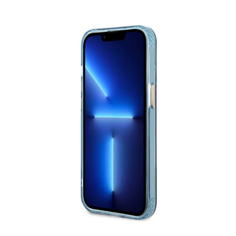 Guess Gold Outline Translucent MagSafe - Etui iPhone 13 (niebieski)