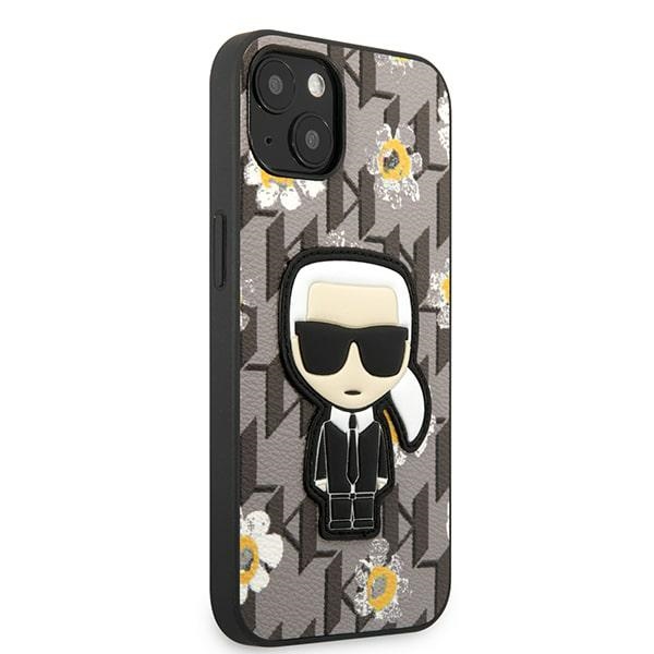 Karl Lagerfeld Iconic Karl Flower - Etui iPhone 13 Mini (szary)