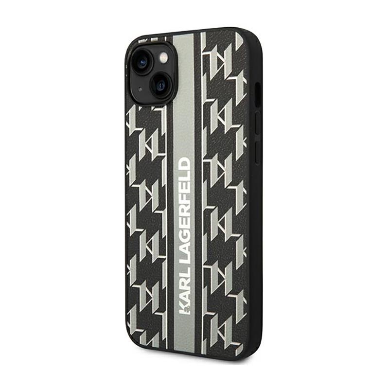 Karl Lagerfeld Monogram Stripe - Etui iPhone 14 (szary)