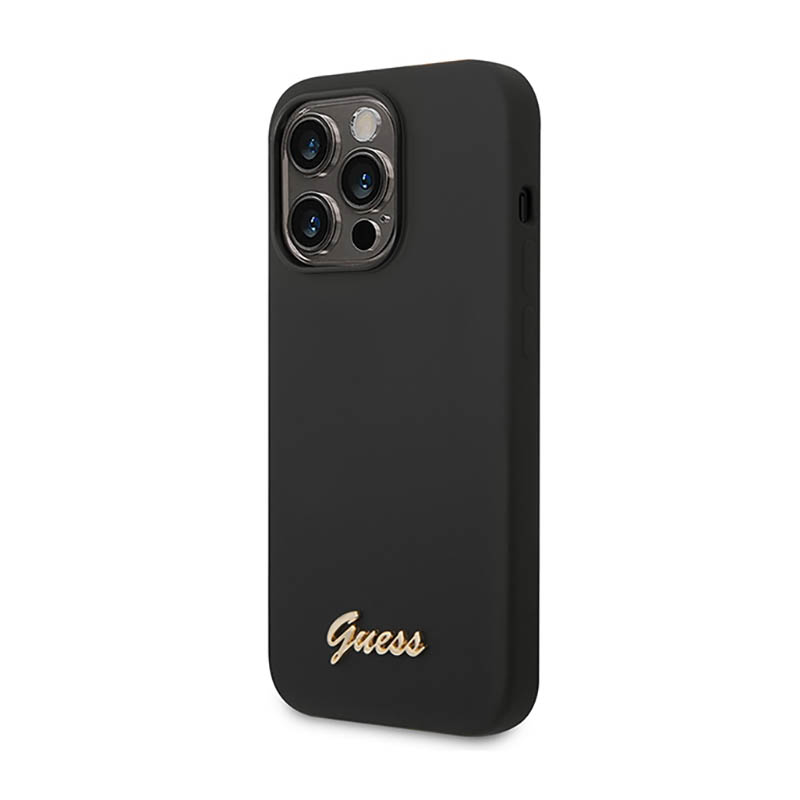 Guess Silicone Vintage - Etui iPhone 14 Pro Max (czarny)