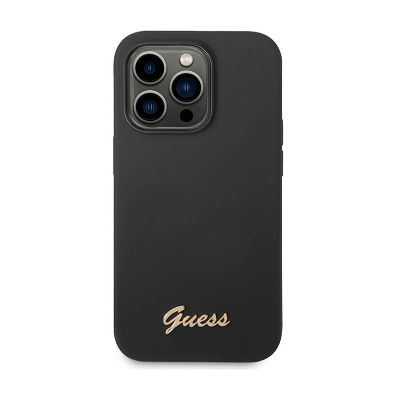 Guess Silicone Vintage - Etui iPhone 14 Pro Max (czarny)