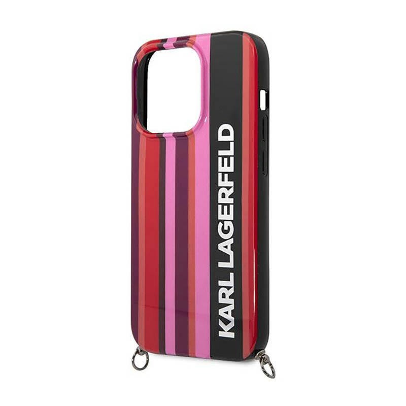 Karl Lagerfeld Color Stripes Strap - Etui iPhone 14 Pro (różowy)