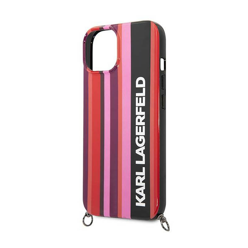 Karl Lagerfeld Color Stripes Strap - Etui iPhone 14 (różowy)