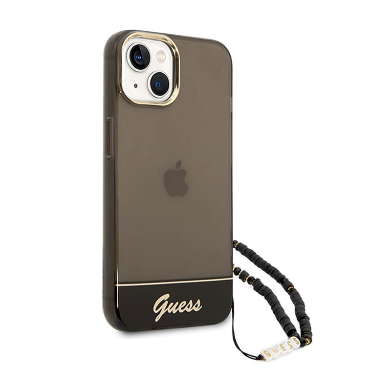 Guess Translucent Pearl Strap - Etui iPhone 14 (czarny)