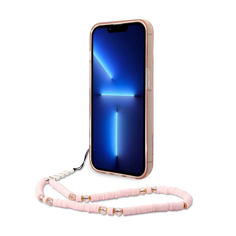 Guess Translucent Pearl Strap - Etui iPhone 14 Pro Max (różowy)