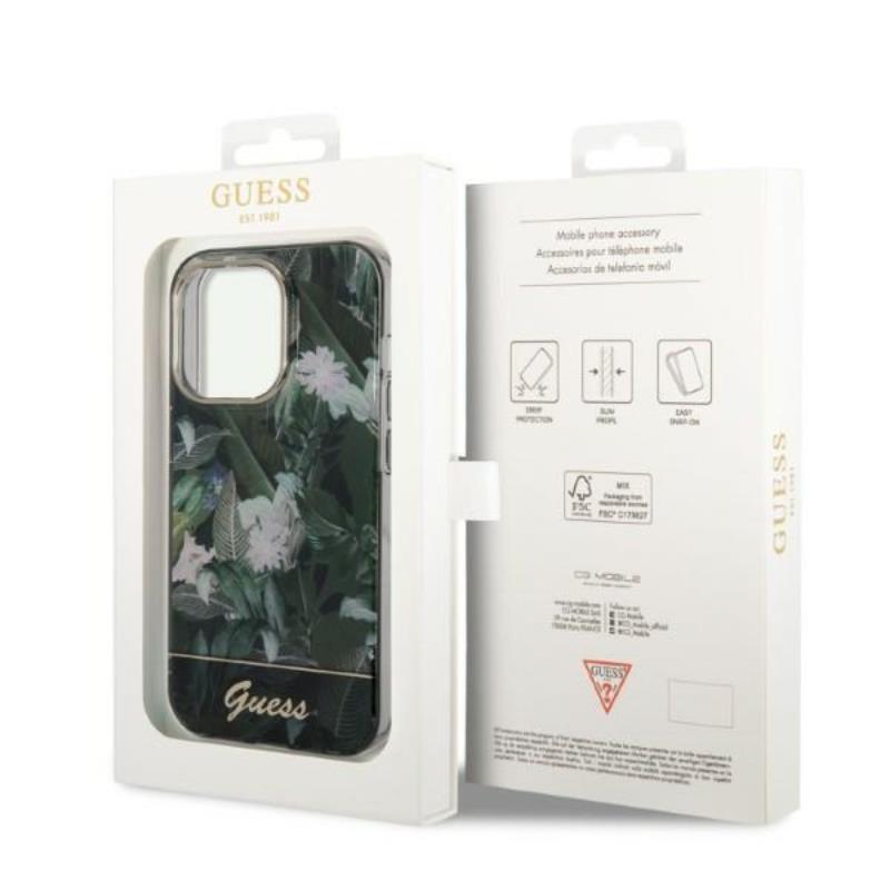 Guess Jungle Case - Etui iPhone 14 Pro (zielony)