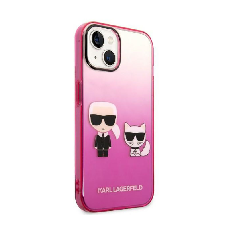 Karl Lagerfeld Gradient Ikonik Karl & Choupette - Etui iPhone 14 (różowy)