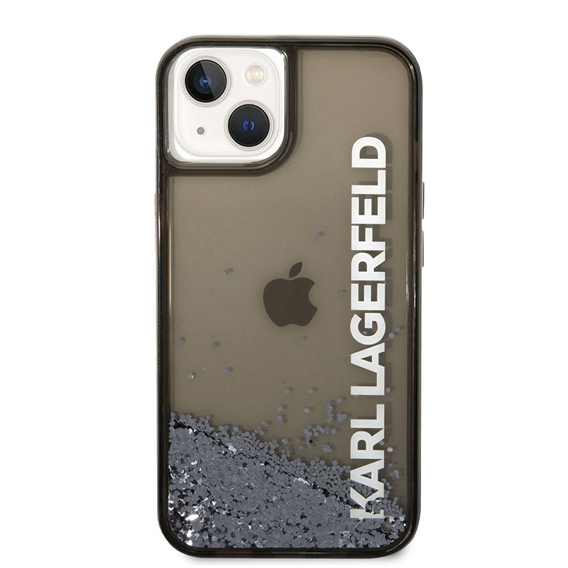 Karl Lagerfeld Liquid Glitter Translucent Elongated Logo Case – Etui iPhone 14 Plus (czarny)