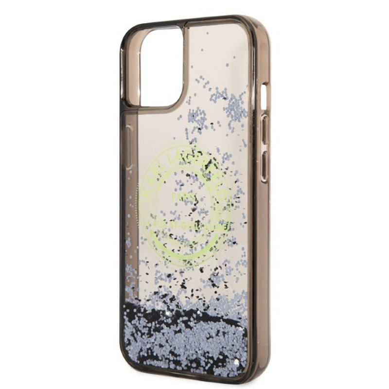 Karl Lagerfeld Liquid Glitter Round RSG Logo Case - Etui iPhone 14 Plus (czarny)