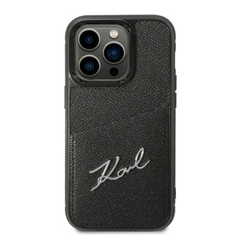 Karl Lagerfeld Signature Logo Cardslot - Etui iPhone 14 Pro Max (czarny)