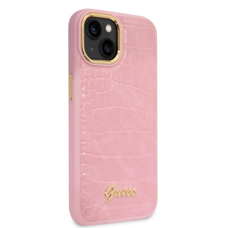 Guess Croco Collection - Etui iPhone 14 Plus (różowy)