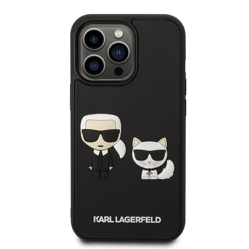 Karl Lagerfeld Ikonik 3D Karl & Choupette - Etui iPhone 14 Pro (czarny)