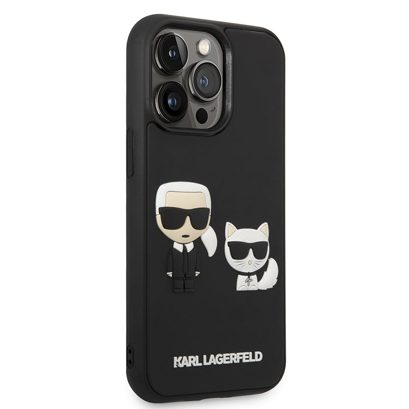 Karl Lagerfeld Ikonik 3D Karl & Choupette - Etui iPhone 14 Pro (czarny)