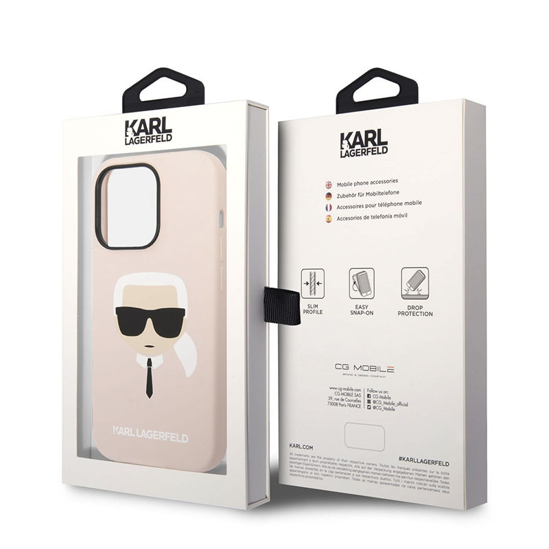Karl Lagerfeld Silicone Ikonik Karl`s Head MagSafe - Etui iPhone 14 Pro Max (różowy)