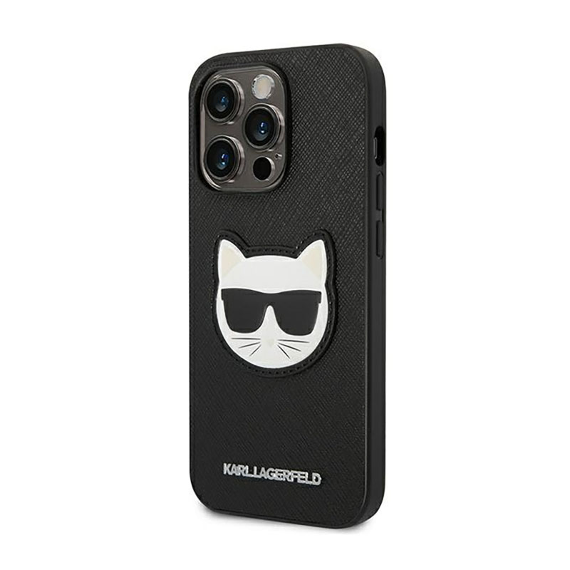 Karl Lagerfeld Saffiano Choupette Head Patch Case - Etui iPhone 14 Pro (czarny)
