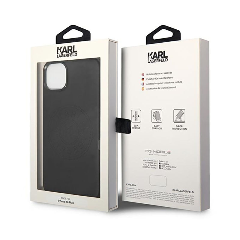 Karl Lagerfeld Leather Perforated Logo Case - Etui iPhone 14 (czarny)