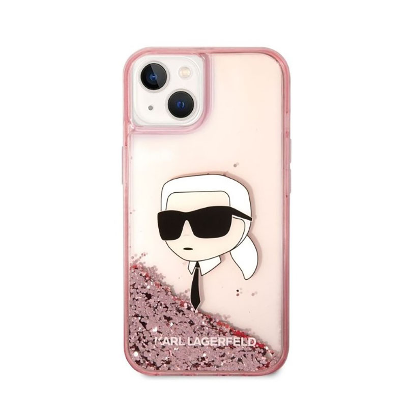 Karl Lagerfeld Liquid Glitter NFT Karl's Head - Etui iPhone 14 Plus (różowy)