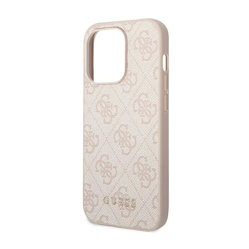 Guess 4G Metal Gold Logo – Etui iPhone 14 Pro Max (różowy)