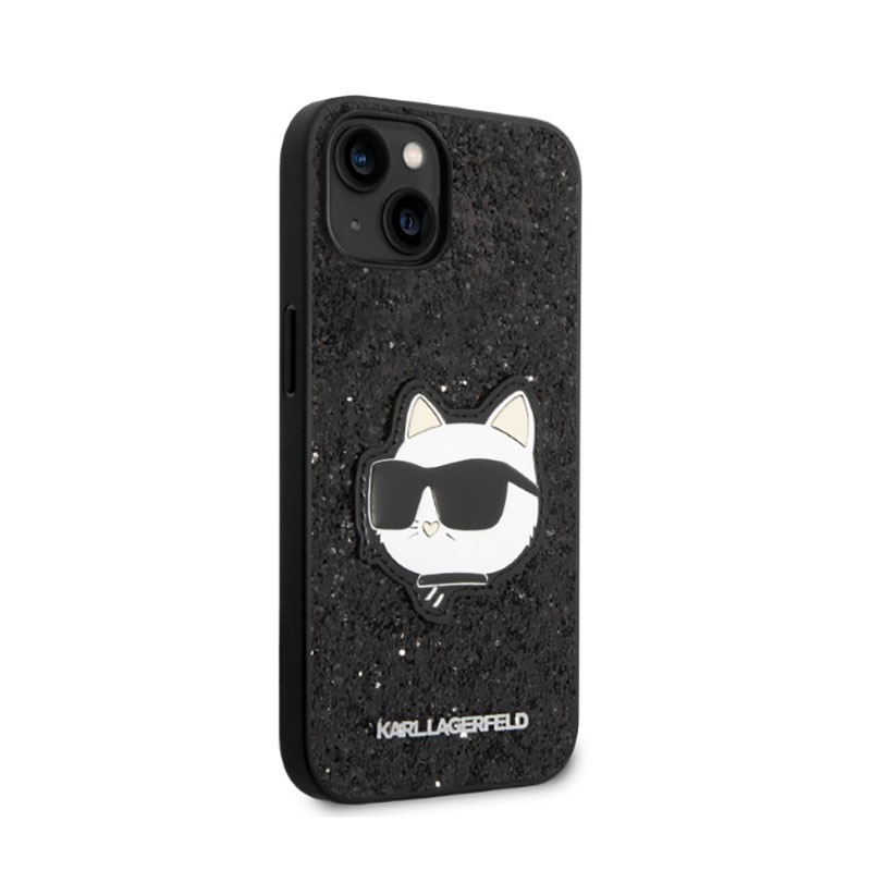 Karl Lagerfeld NFT Glitter Choupette Patch - Etui iPhone 14 (czarny)