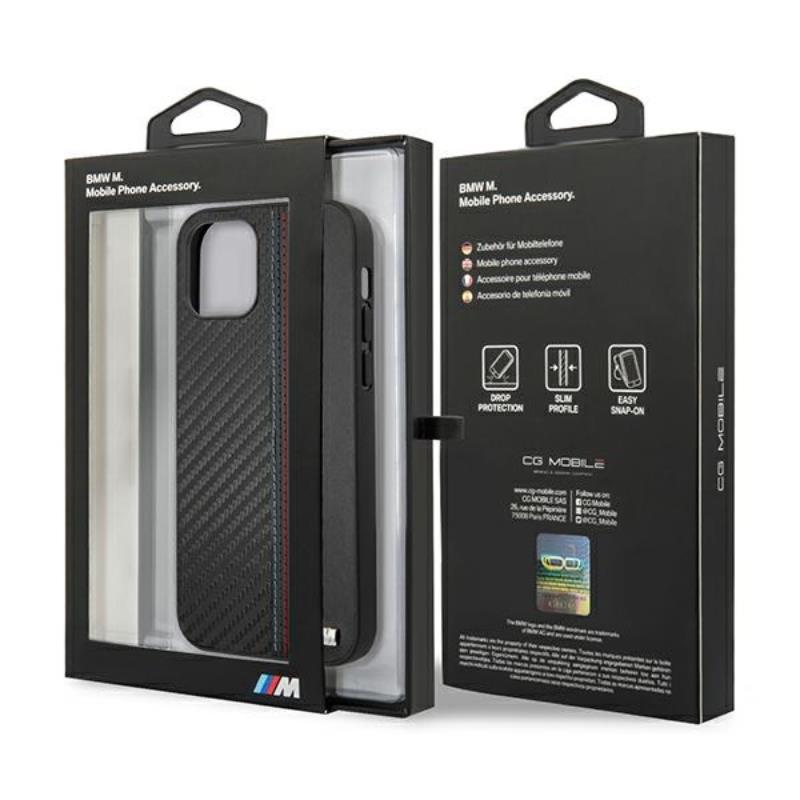 BMW Carbon Tricolor - Etui iPhone 12 Pro Max (czarny)