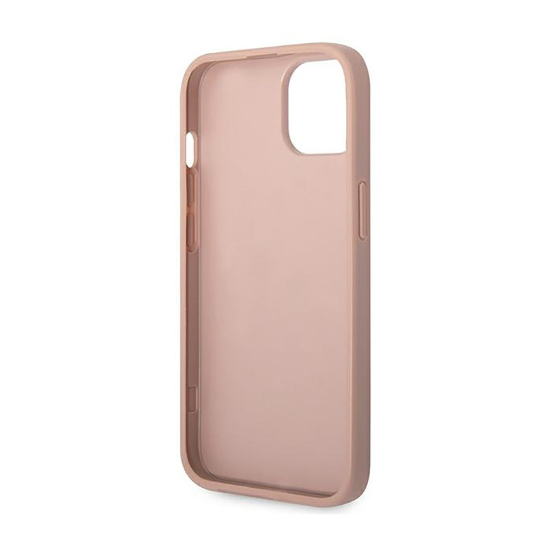 Guess Saffiano Metal Logo Stripes - Etui iPhone 14 Plus (różowy)