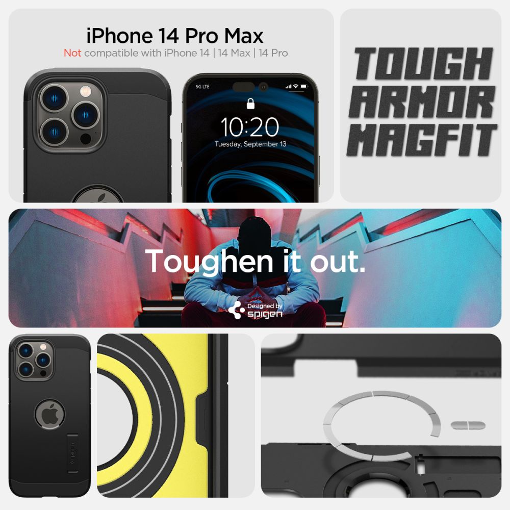 Spigen Tough Armor MagFit - Etui do iPhone 14 Pro Max MagSafe (czarny)