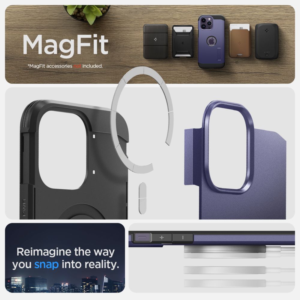 Spigen Tough Armor MagFit - Etui do iPhone 14 Pro MagSafe (fioletowy)