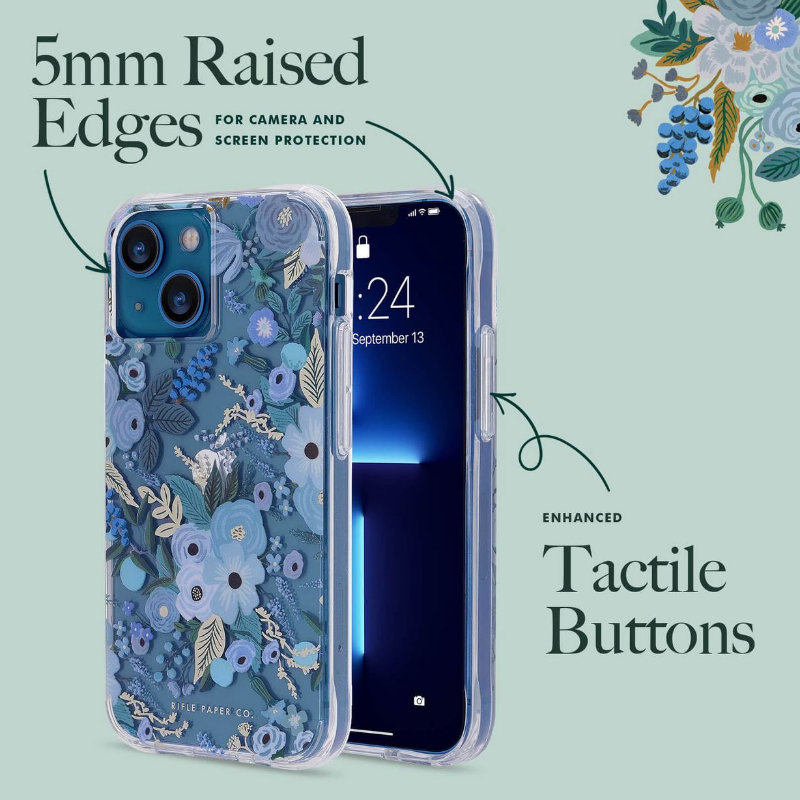 Rifle Paper Clear - Etui iPhone 14 / iPhone 13 (Garden Party Blue)