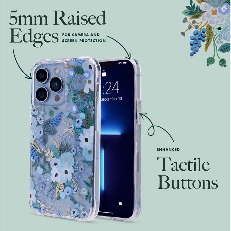 Rifle Paper Clear - Etui iPhone 14 Pro Max (Garden Party Blue)