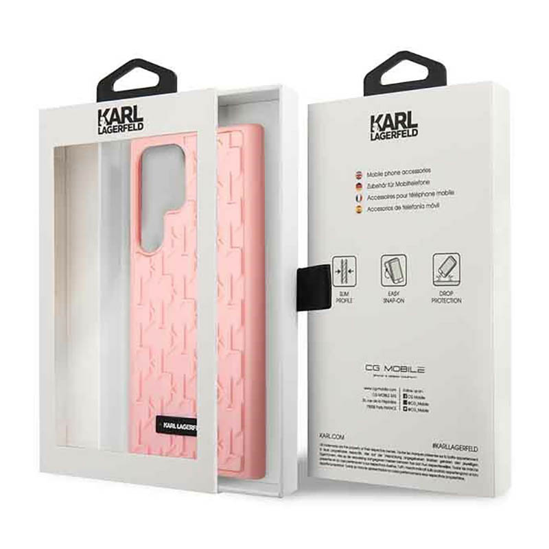 Karl Lagerfeld Monogram 3D Pattern - Etui Samsung Galaxy S23 Ultra (różowy)