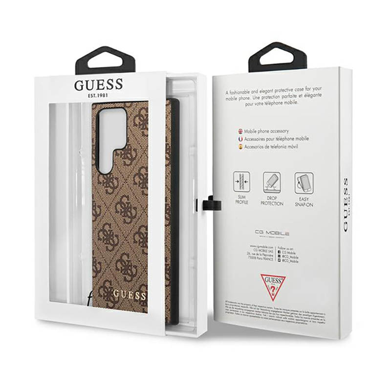 Guess 4G Charms Collection - Etui Samsung Galaxy S23 Ultra (brązowy)