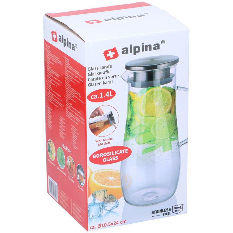 Alpina - Karafka z uchwytem ze szkła borokrzemowego 1.4 l