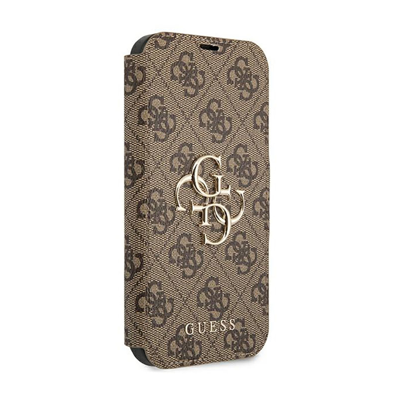 Guess Booktype 4G Big Metal Logo - Etui iPhone 13 Pro Max (brązowy)