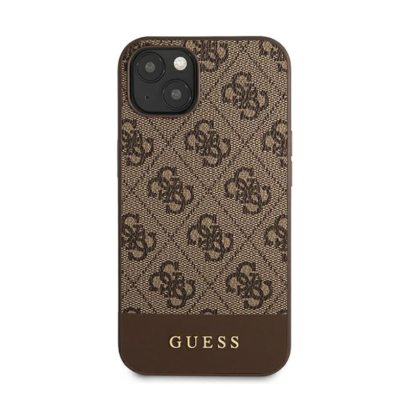 Guess 4G Bottom Stripe Collection - Etui iPhone 13 (brązowy)