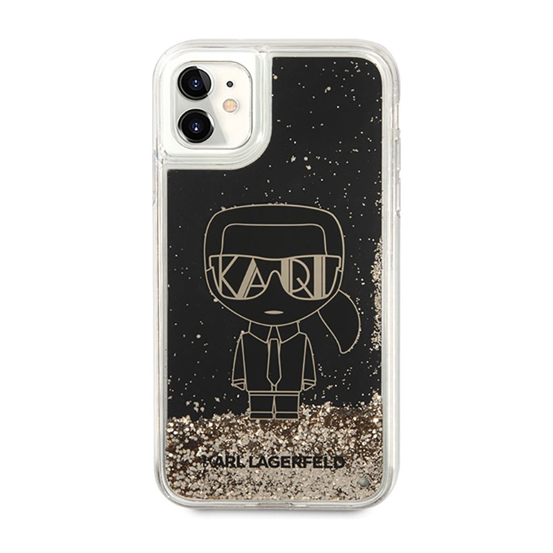 Karl Lagerfeld Liquid Glitter Gatsby - Etui iPhone 11 (czarny)