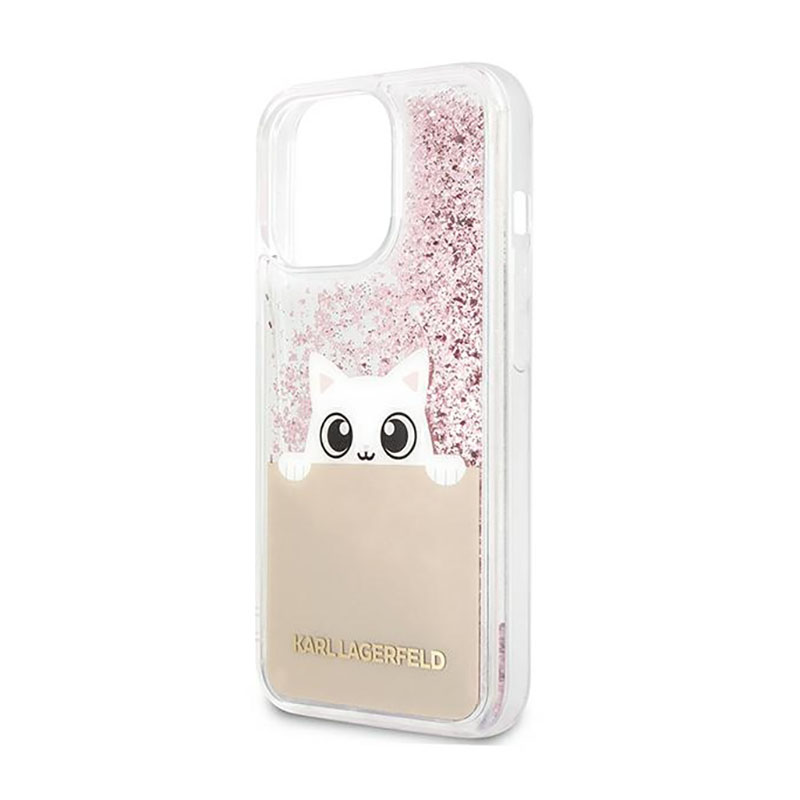 Karl Lagerfeld K-Peek A Boo - Etui iPhone 13 Pro Max (Glitter Pink Gold)