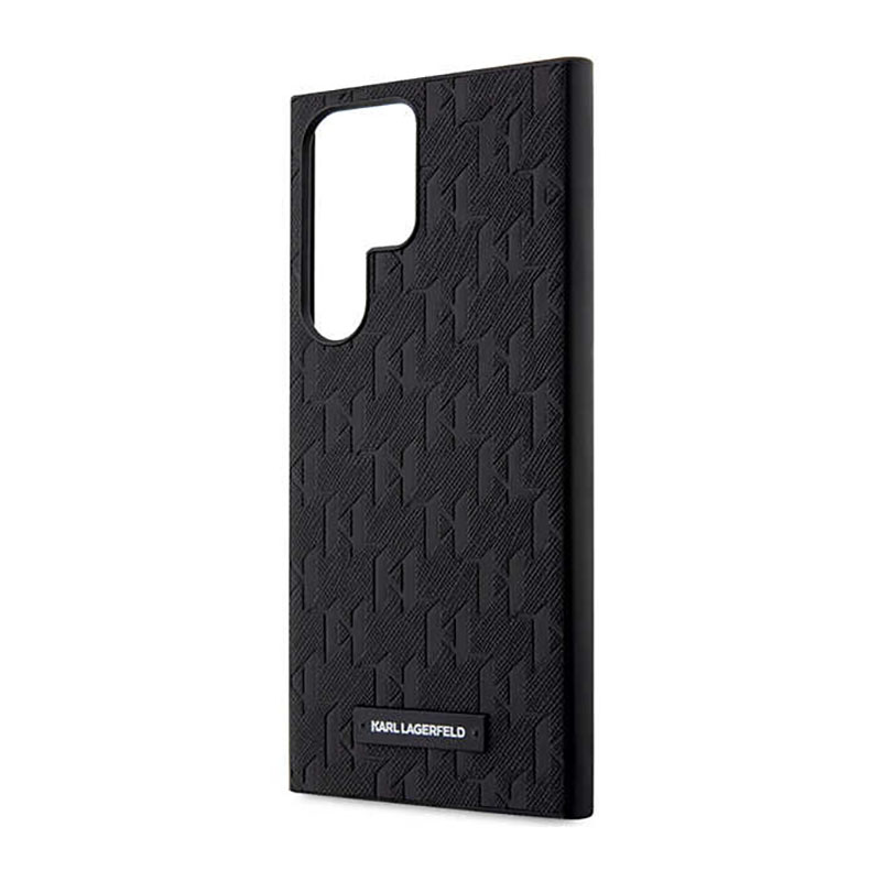 Karl Lagerfeld Saffiano Monogram Metal Logo - Etui Samsung Galaxy S23 Ultra (czarny)