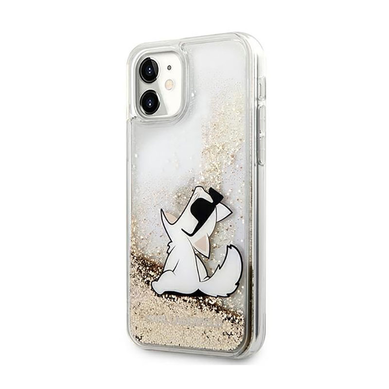 Karl Lagerfeld Liquid Glitter Choupette Fun - Etui iPhone 11 (złoty)