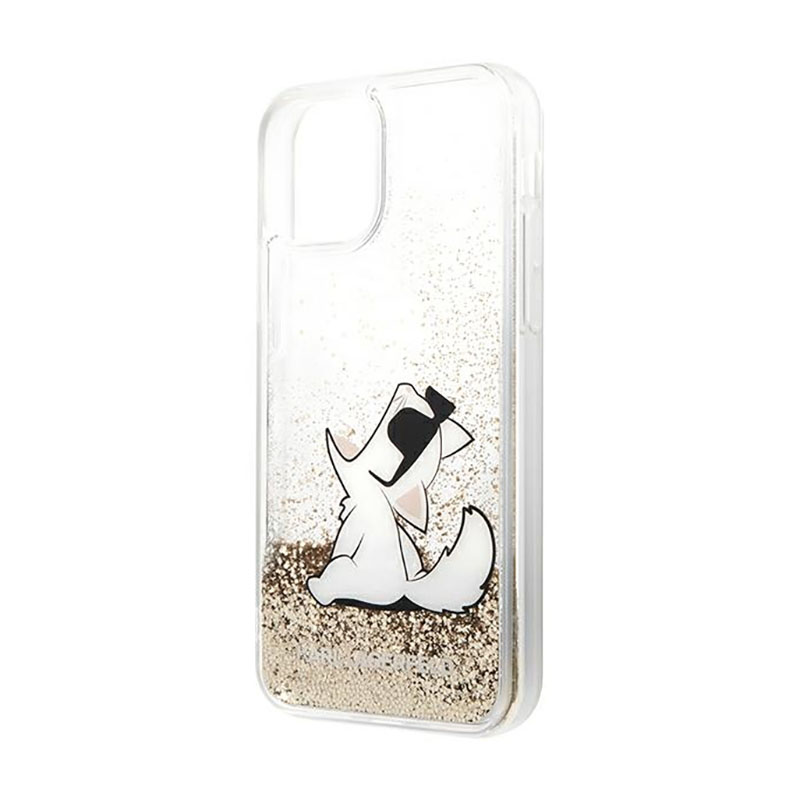 Karl Lagerfeld Liquid Glitter Choupette Fun - Etui iPhone 11 (złoty)