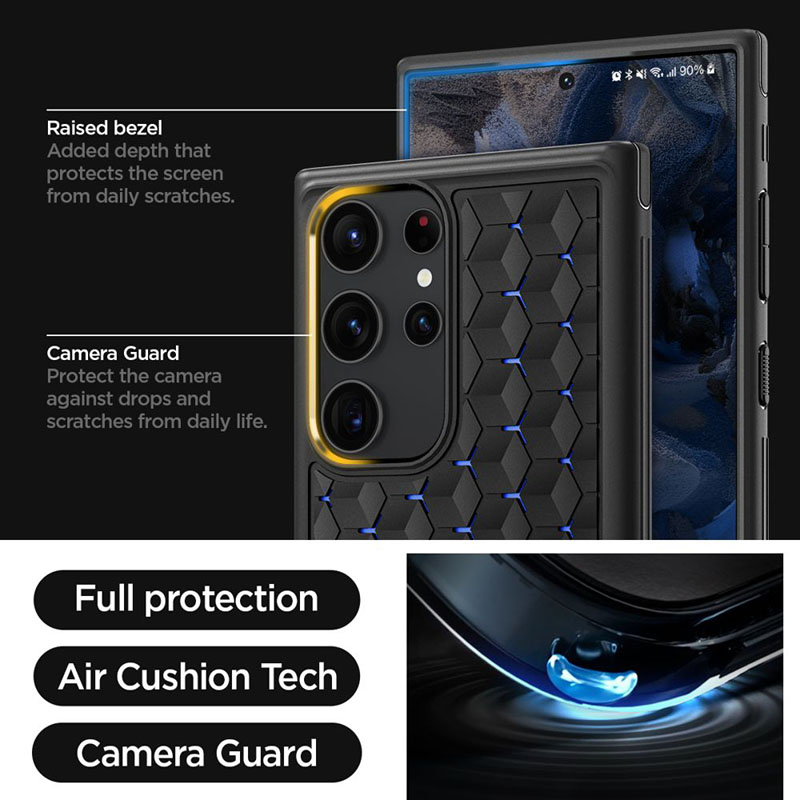 Spigen Cryo Armor - Etui do Samsung Galaxy S23 Ultra (Matte Black)