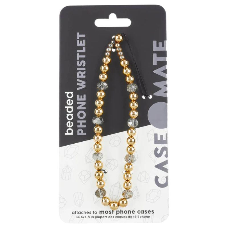 Case-Mate Universal Beaded Phone Wristlet - Zawieszka z koralikami do telefonu (Golden Crystal)