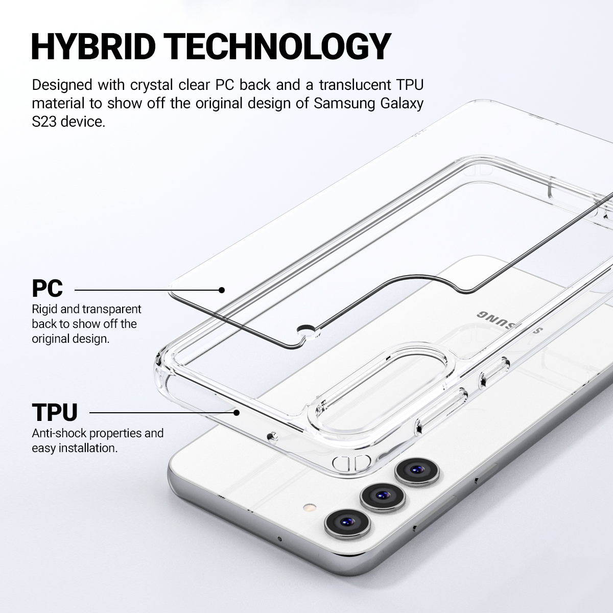 Crong Crystal Shield Cover - Etui Samsung Galaxy S23+ (przezroczysty)